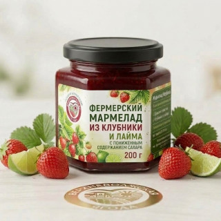 Мармелад клубника и лайм, 200 гр